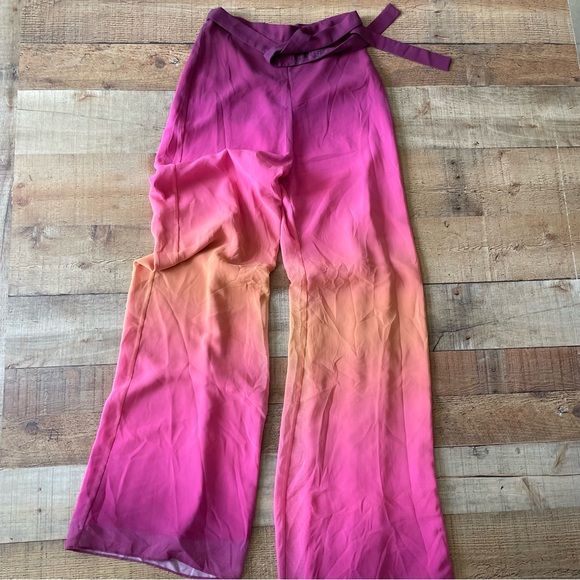 Amanda Uprichard Ariya Wide Leg Sunset Ombre Palazzo Pants with Tie XS - Picture 5 of 9